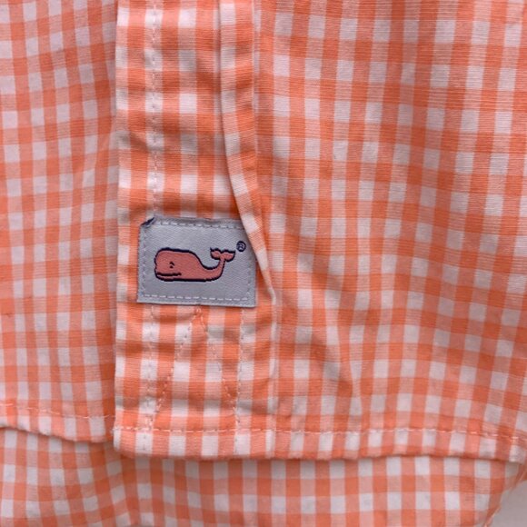 Vineyard Vines Classic Fit Murray Orange Checkered Button Down Shirt Size Small - Picture 5 of 6